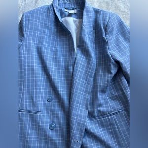 Blue plaid blazer